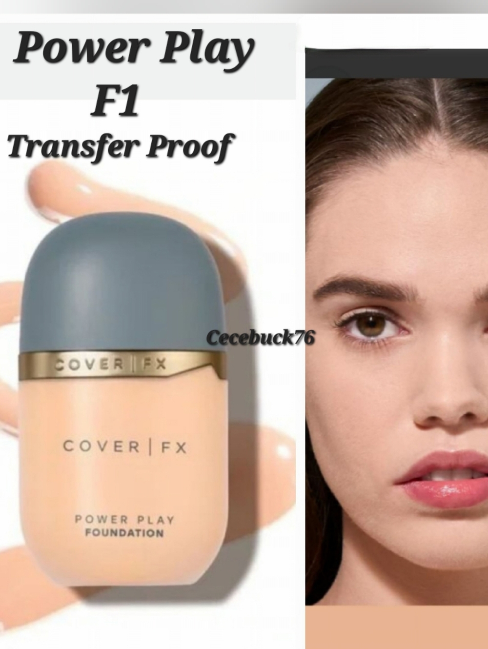 🌺Cover FX F1  Power Play Foundation Full Coverage Transfer Proof Matte Finish